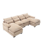 U-shaped reversible chenille comfortable fabric combination sofa