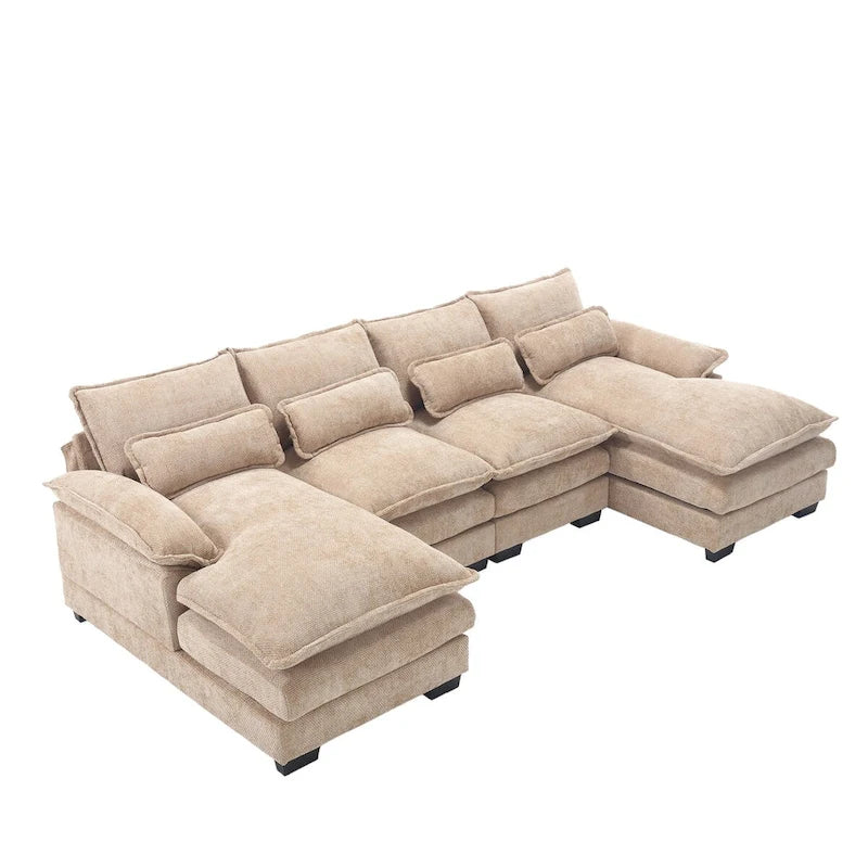 U-shaped reversible chenille comfortable fabric combination sofa