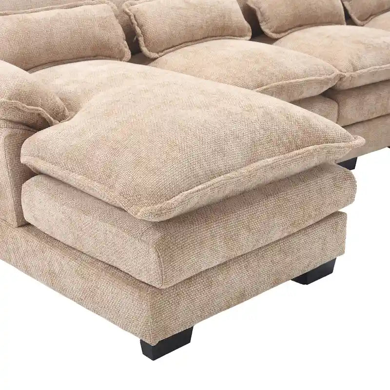 U-shaped reversible chenille comfortable fabric combination sofa
