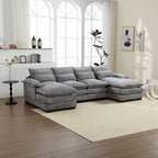 U-shaped reversible chenille comfortable fabric combination sofa