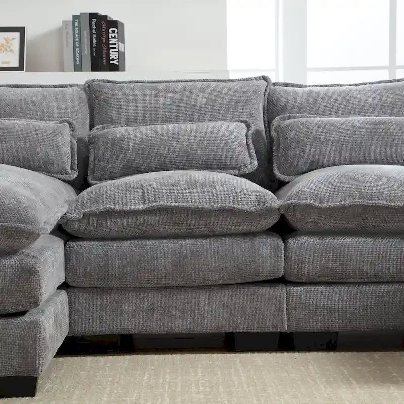 U-shaped reversible chenille comfortable fabric combination sofa
