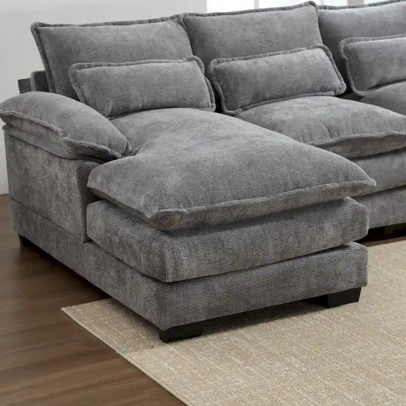 U-shaped reversible chenille comfortable fabric combination sofa
