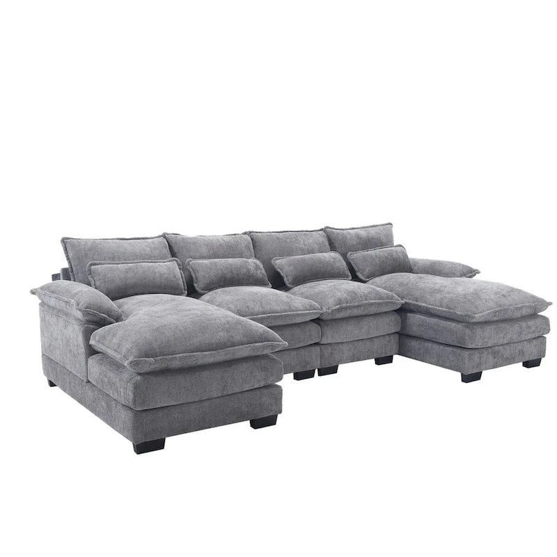 U-shaped reversible chenille comfortable fabric combination sofa