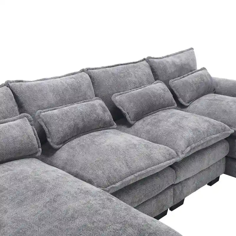 U-shaped reversible chenille comfortable fabric combination sofa