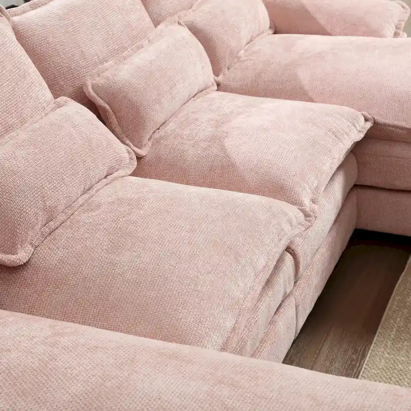 U-shaped reversible chenille comfortable fabric combination sofa