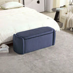 Bedroom End Bench,Upholstered Fabric Storage Ottoman with Safety Hinge, Entryway Padded Footstool,