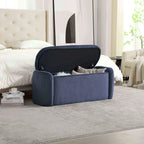 Bedroom End Bench,Upholstered Fabric Storage Ottoman with Safety Hinge, Entryway Padded Footstool,