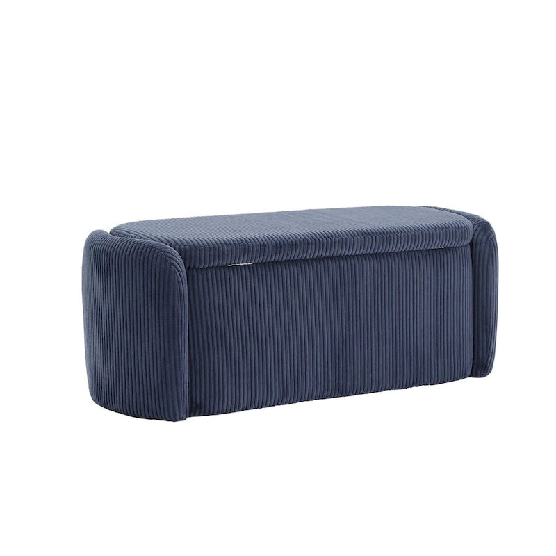 Bedroom End Bench,Upholstered Fabric Storage Ottoman with Safety Hinge, Entryway Padded Footstool,