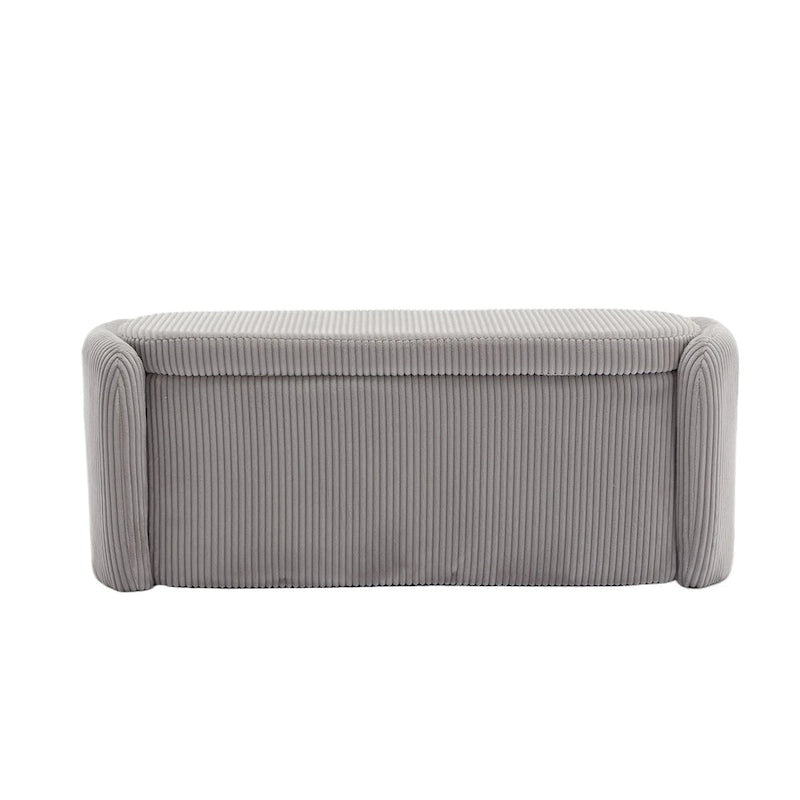 Bedroom End Bench,Upholstered Fabric Storage Ottoman with Safety Hinge, Entryway Padded Footstool,