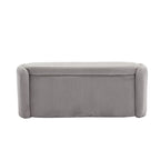 Bedroom End Bench,Upholstered Fabric Storage Ottoman with Safety Hinge, Entryway Padded Footstool,