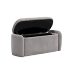 Bedroom End Bench,Upholstered Fabric Storage Ottoman with Safety Hinge, Entryway Padded Footstool,