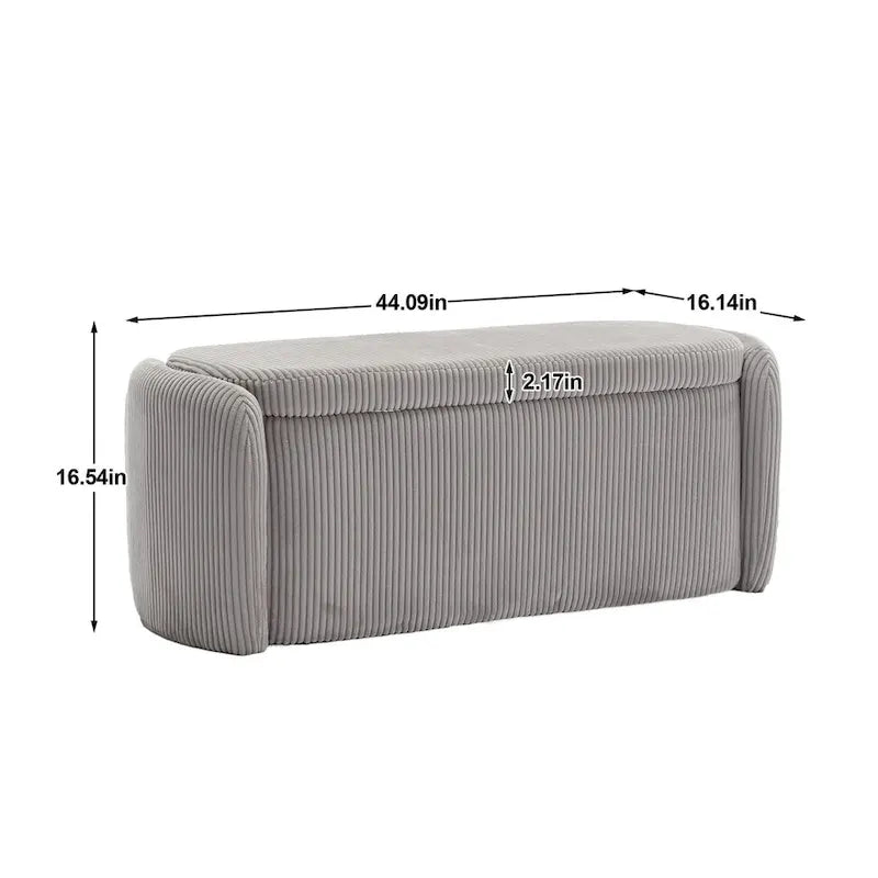 Bedroom End Bench,Upholstered Fabric Storage Ottoman with Safety Hinge, Entryway Padded Footstool,