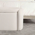 Bedroom End Bench,Upholstered Fabric Storage Ottoman with Safety Hinge, Entryway Padded Footstool,
