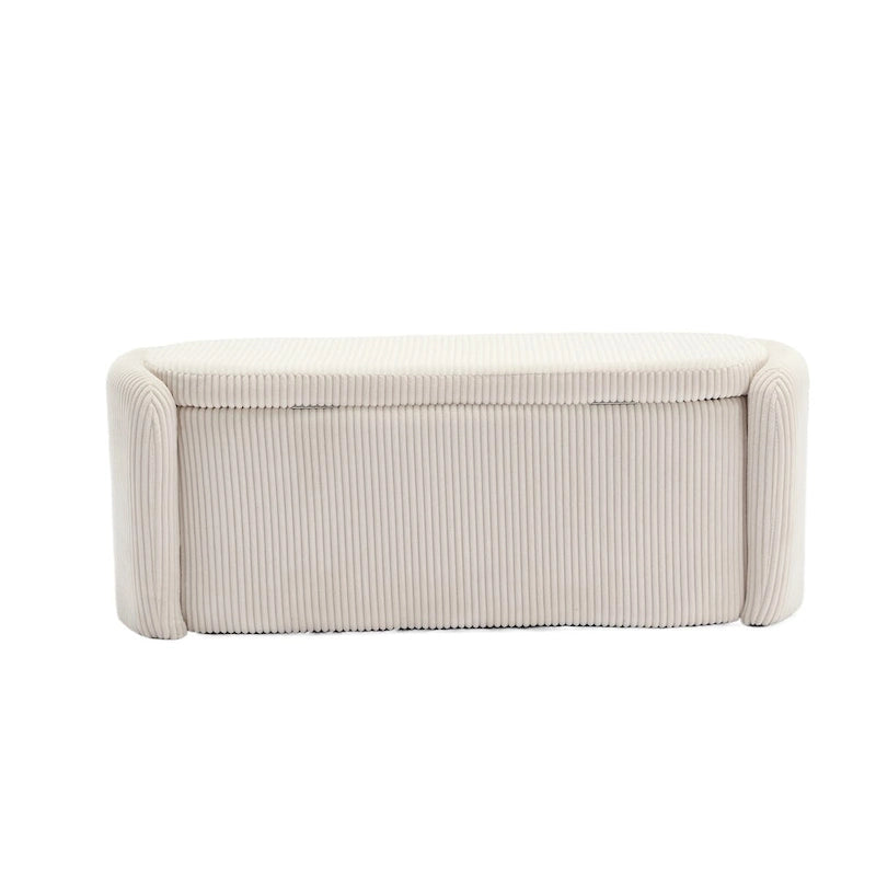 Bedroom End Bench,Upholstered Fabric Storage Ottoman with Safety Hinge, Entryway Padded Footstool,
