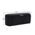 Bedroom End Bench,Upholstered Fabric Storage Ottoman with Safety Hinge, Entryway Padded Footstool,