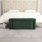 Bedroom End Bench,Upholstered Fabric Storage Ottoman with Safety Hinge, Entryway Padded Footstool,